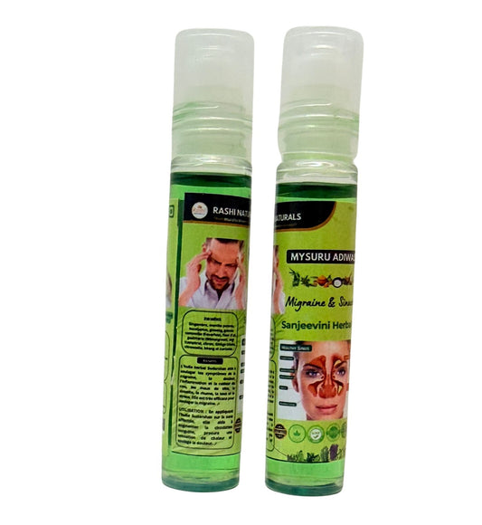 Huile à base de plantes Sanjeevini (migraines et sinus) - Pure et naturelle